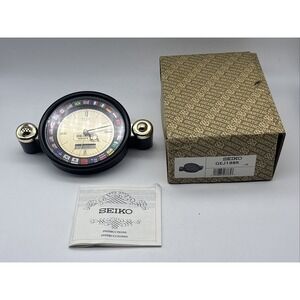 VTG RARE DESK WORLD TIME DUAL TIME  ANALOG DIGITAL ALARM QUARTZ CLOCK "SEIKO"